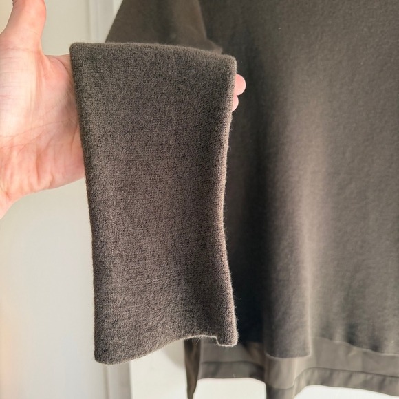 Vince Women's Olive Green Wool Blend Long Sleeve Knit Layered Top Large - Picture 2 of 8